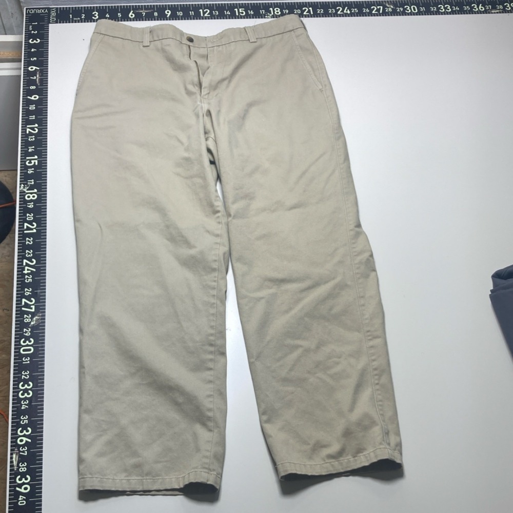 St. John's Bay Loose Fit Men's Beige Cotton Chino Pants Straight Leg Casual